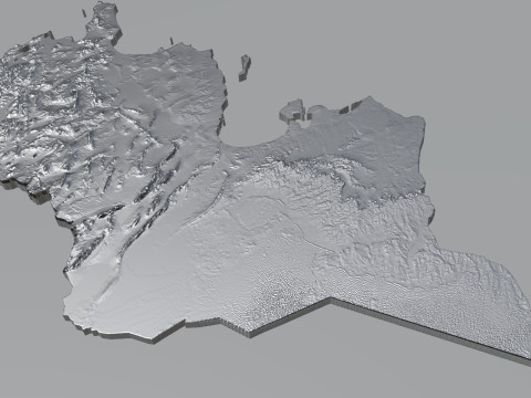 Tunisia terrain map 3D मॉडल