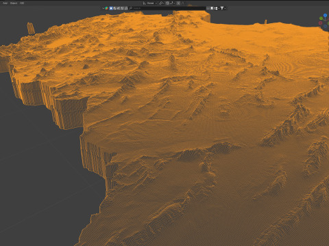 Tunisia terrain map 3D मॉडल