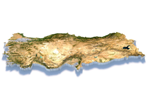 Turkey terrain map 3Dモデル