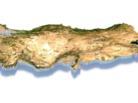 Turkey terrain map 3D Model