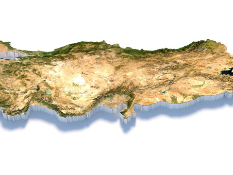 Turkey terrain map 3D Model