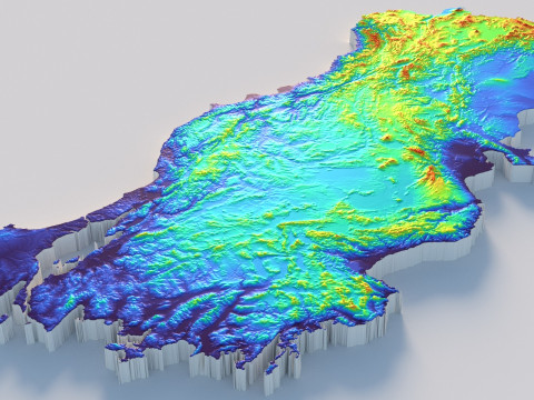 Turkey terrain map 3D Model