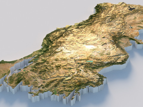 Turkey terrain map 3D Model