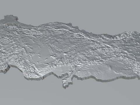 Turkey terrain map 3D Model