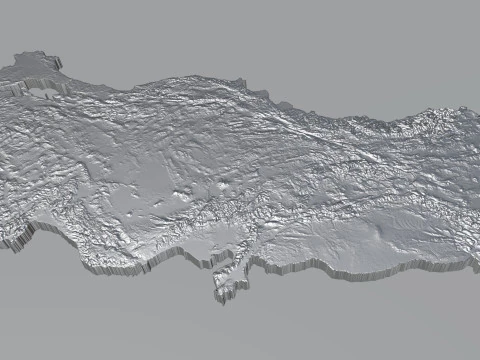 Turkey terrain map 3D Model