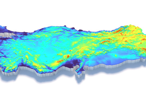 Turkey terrain map 3D Model