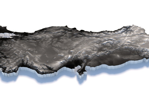 Turkey terrain map 3D Model