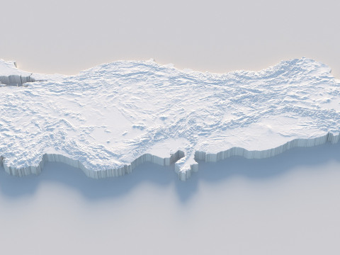 Turkey terrain map 3D Model