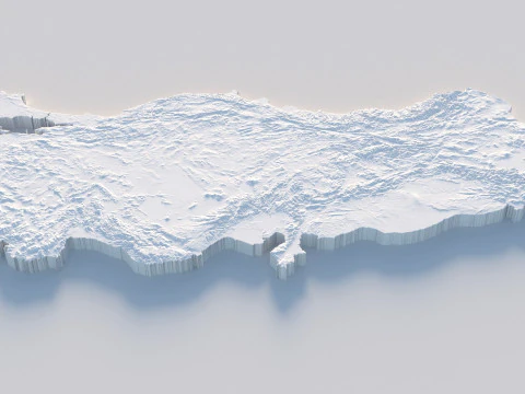 Turkey terrain map 3D Model