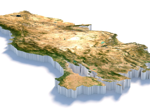 Turkey terrain map 3D Model