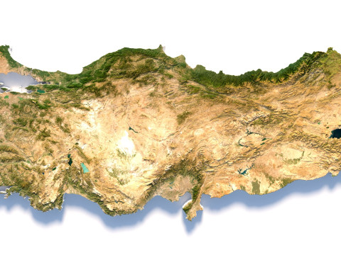 Turkey terrain map 3D Model