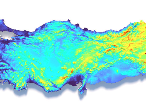 Turkey terrain map 3D Model