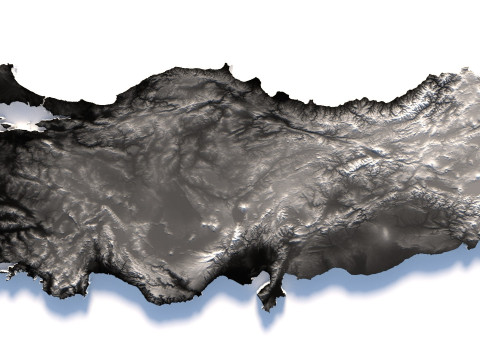 Turkey terrain map 3D Model