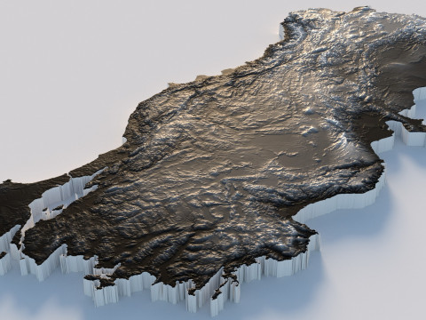 Turkey terrain map 3D Model