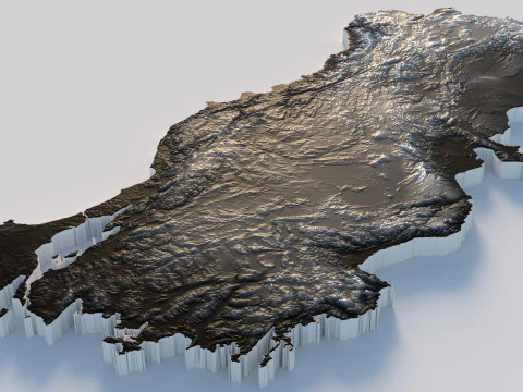 Turkey terrain map 3D Model