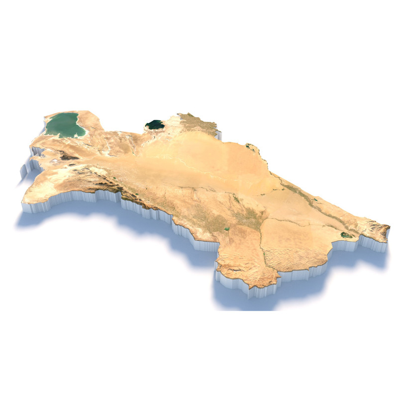 Turkmenistan terrain map 3D Model .c4d .max .obj .3ds .fbx .stl .blend