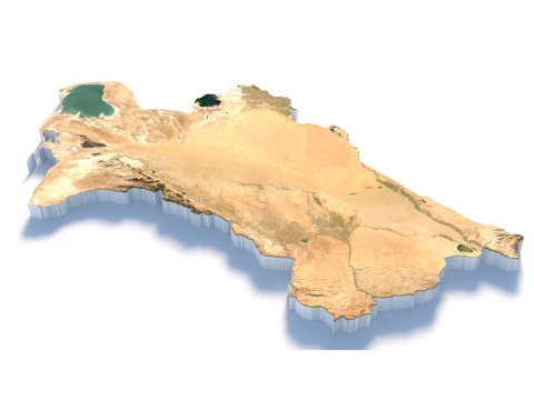 Turkmenistan terrain map 3D Model