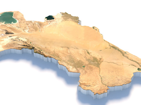 Turkmenistan terrain map 3D Model