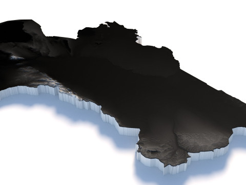 Turkmenistan terrain map 3D Model