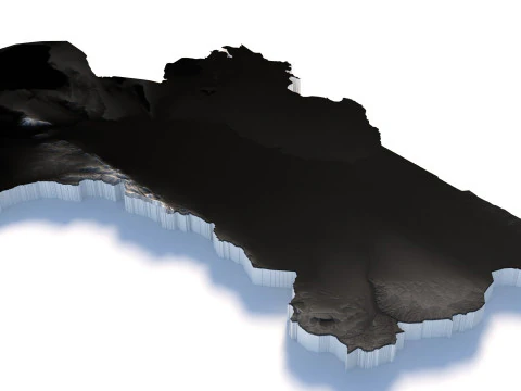 Turkmenistan terrain map 3D Model