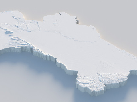 Turkmenistan terrain map 3D Model