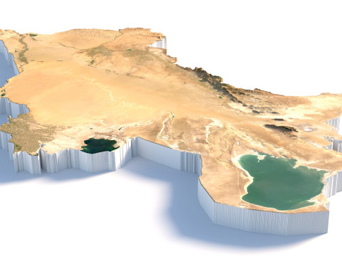 Turkmenistan terrain map 3D Model