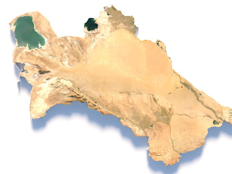 Turkmenistan terrain map 3D Model