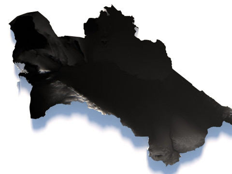 Turkmenistan terrain map 3D Model