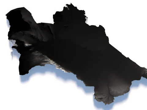 Turkmenistan terrain map 3D Model