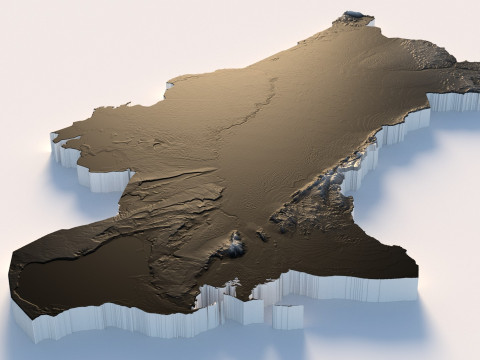 Turkmenistan terrain map 3D Model