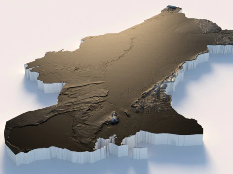 Turkmenistan terrain map 3D Model