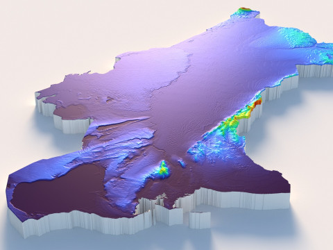 Turkmenistan terrain map 3D Model