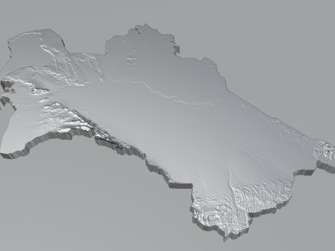 Turkmenistan terrain map 3D Model
