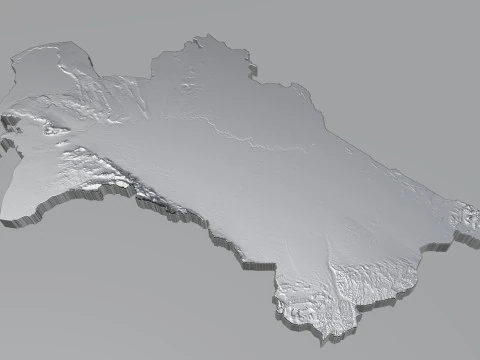 Turkmenistan terrain map 3D Model