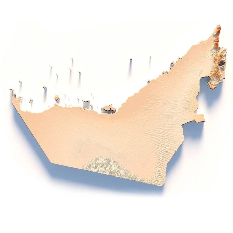 UAE terrain map 3D Model .c4d .max .obj .3ds .fbx .stl .blend 