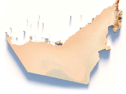 UAE terrain map Modello 3D