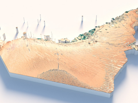 UAE terrain map 3D मॉडल