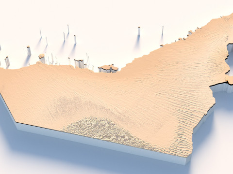 UAE terrain map 3D मॉडल