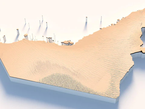 UAE terrain map 3D Model