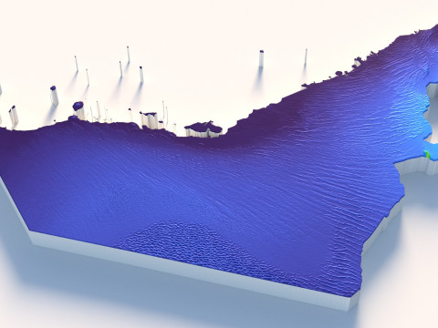 UAE terrain map 3D मॉडल