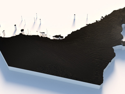 UAE terrain map 3D मॉडल
