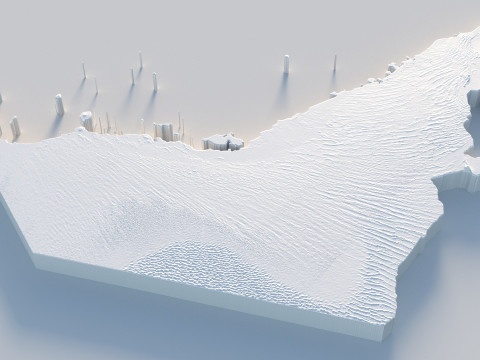 UAE terrain map 3D मॉडल