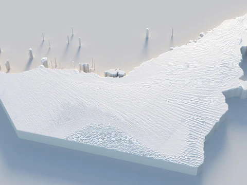 UAE terrain map 3D Model