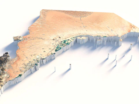 UAE terrain map 3D Model