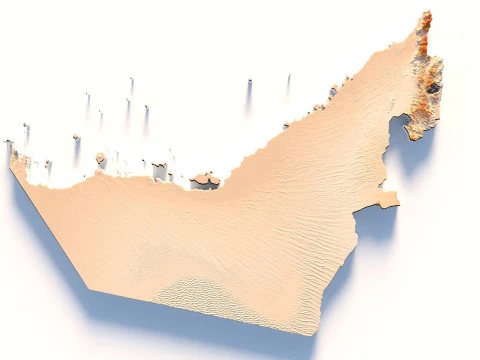 UAE terrain map 3D Model