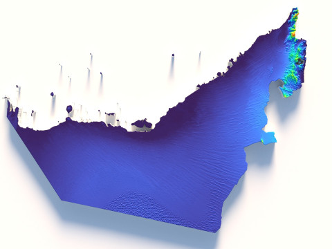 UAE terrain map 3D मॉडल