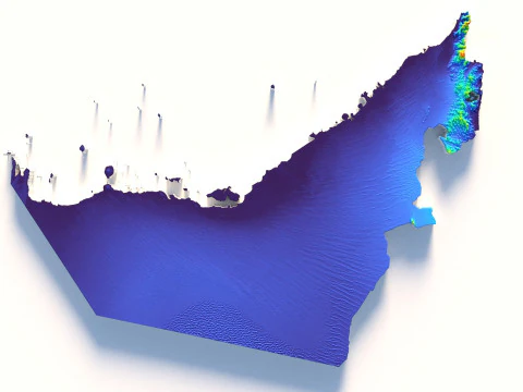 UAE terrain map 3D Model