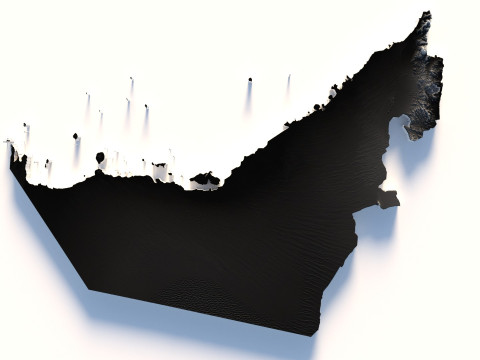 UAE terrain map 3D मॉडल