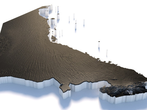 UAE terrain map 3D मॉडल