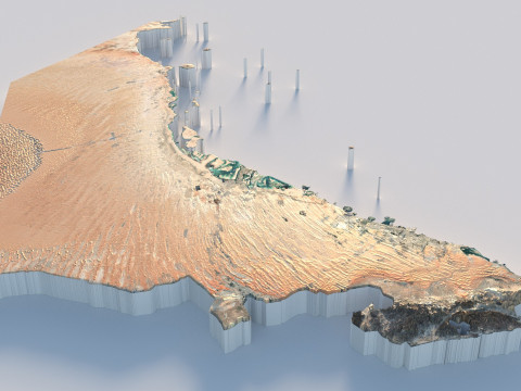 UAE terrain map 3D मॉडल